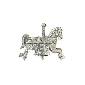 Vintage 1980s JJ Janette Pewder Carousel Horse Lapel Pin